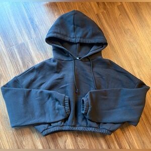 Black Cropped Hoodie